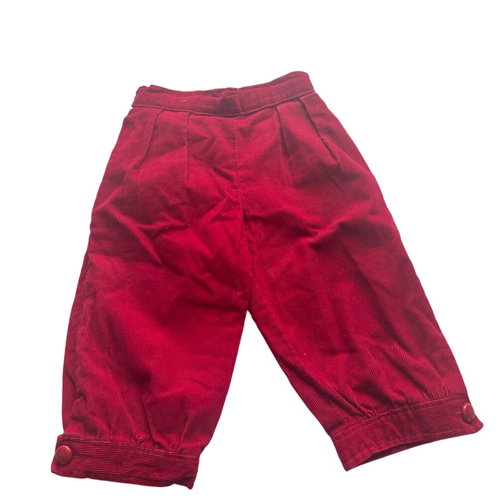 Vintage Red Corduroy Cropped Knicker Pants - Size Small